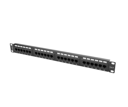 Akcesorium do szafy RACK Lanberg Patchpanel 24p 19" 1U UTP 6 (czarny)